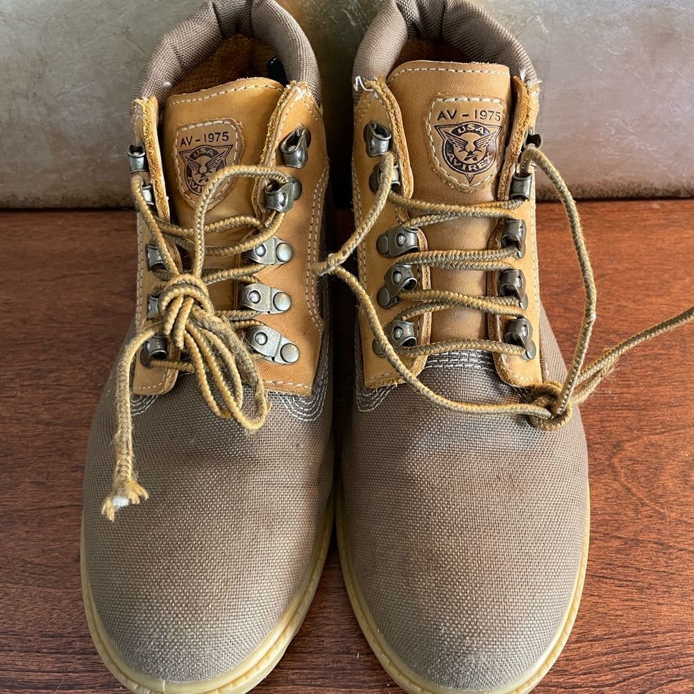 Avirex AV-1985 Genuine Leather Boots AVB118-01 Sz 5.5